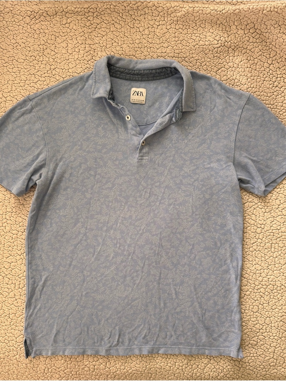 Zara light blue short-sleeve polo - Size M